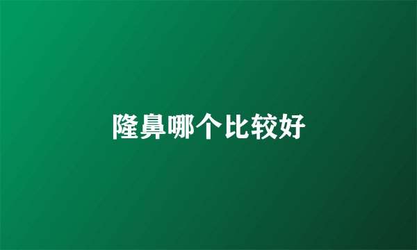 隆鼻哪个比较好