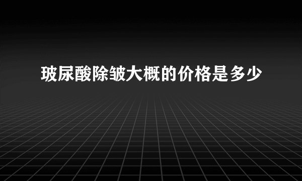 玻尿酸除皱大概的价格是多少