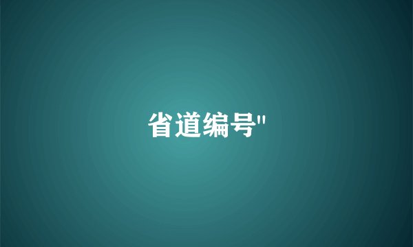 省道编号