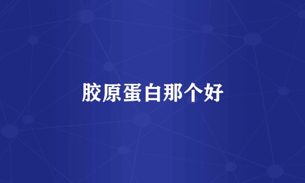 胶原蛋白那个好