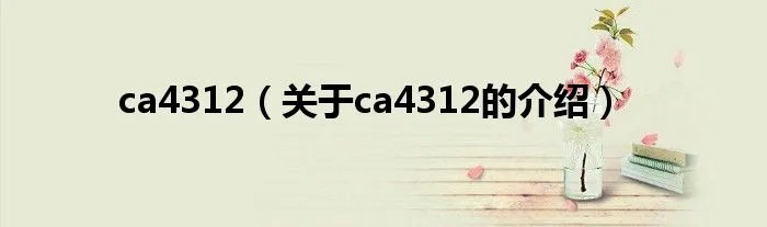 ca4312（关于ca4312的介绍）